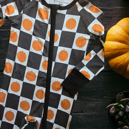 Pumpkin Patch Zippered Romper